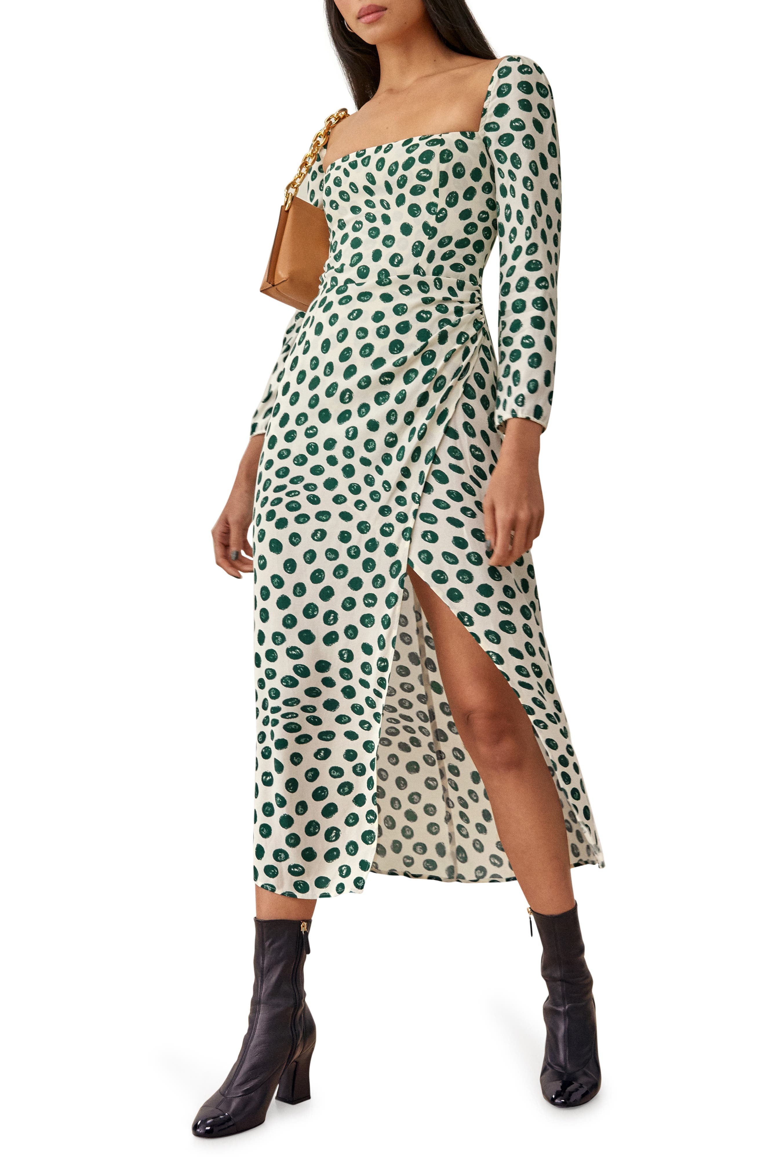 Jumper Dress Polka Dot Dresses Size 6-18 Sundress Long Sleeve Fitted Women Mini
